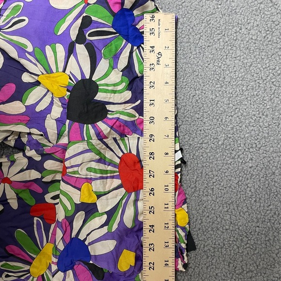 Weekday Womens harper Trouser Sz 40 hippie hearts colorful wide leg - Picture 3 of 8